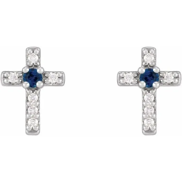 Accented Cross Earrings Image 2 Hart's Jewelers Grants Pass, OR