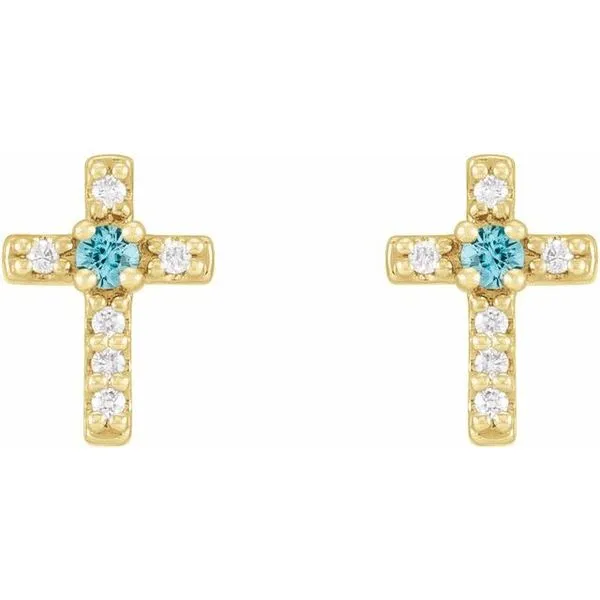 Accented Cross Earrings Image 2 Hart's Jewelers Grants Pass, OR
