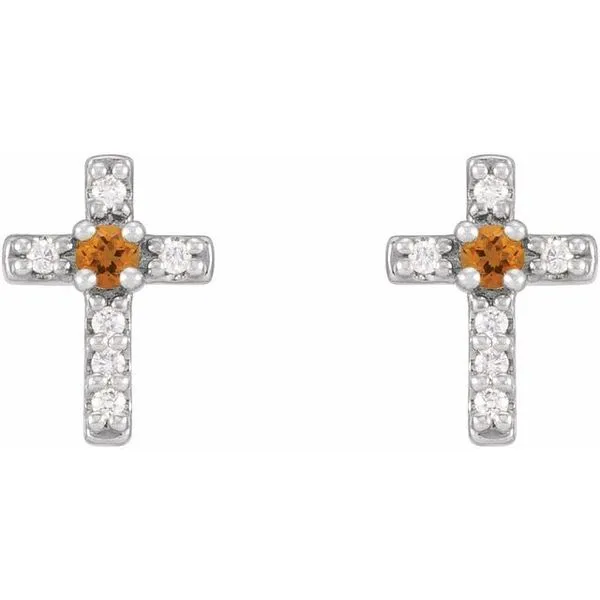 Accented Cross Earrings Image 2 Hart's Jewelers Grants Pass, OR