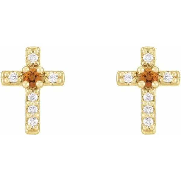 Accented Cross Earrings Image 2 Hart's Jewelers Grants Pass, OR