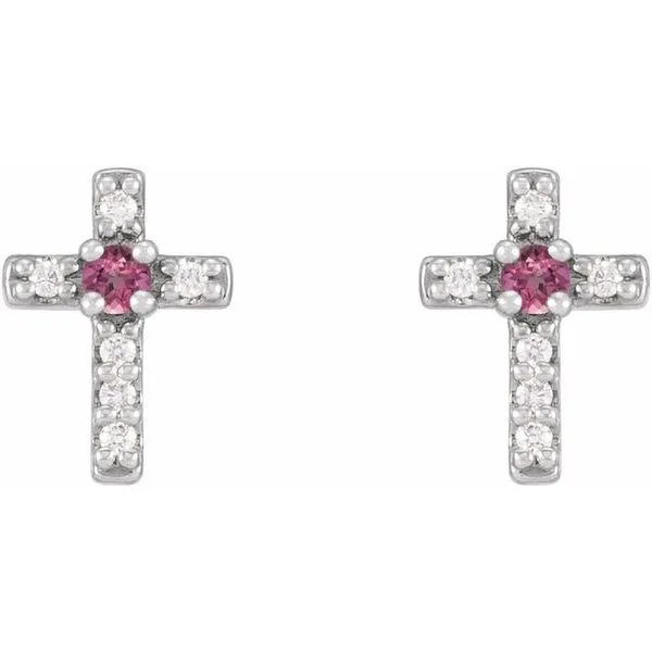 Accented Cross Earrings Image 2 Hart's Jewelers Grants Pass, OR