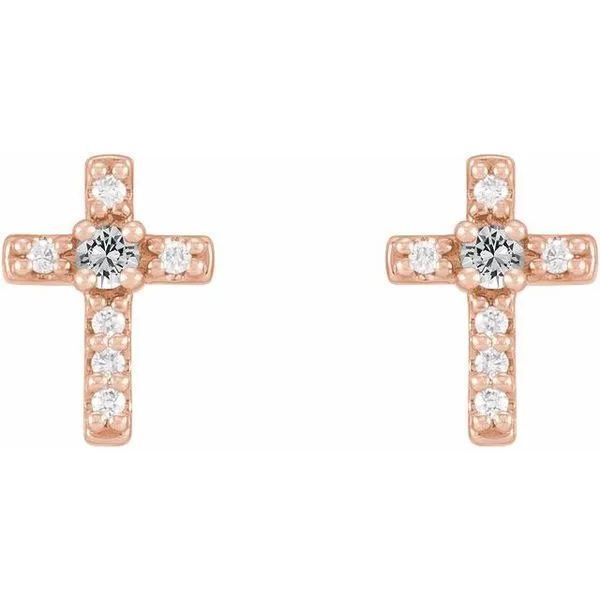 Accented Cross Earrings Image 2 Hart's Jewelers Grants Pass, OR