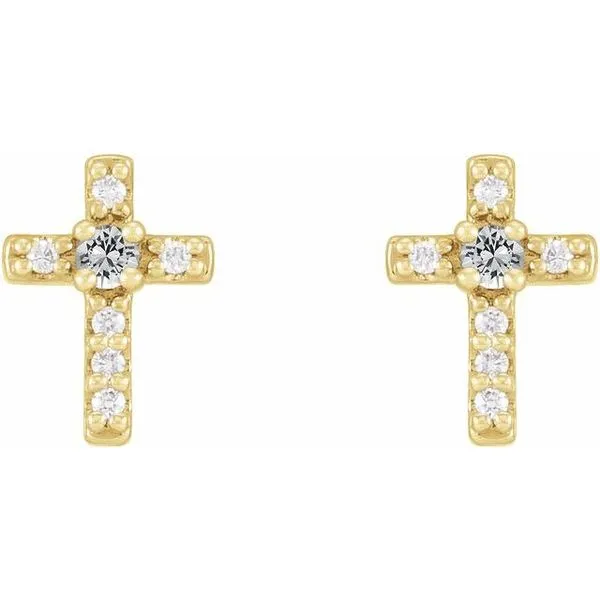 Accented Cross Earrings Image 2 Hart's Jewelers Grants Pass, OR