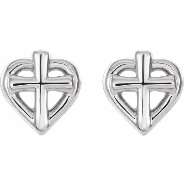 Youth Cross & Heart Earrings Image 2 G.G. Gems, Inc. Scottsdale, AZ