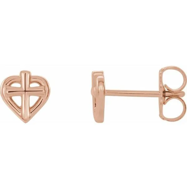Youth Cross & Heart Earrings Hopman Jewelers Elkhart, IN