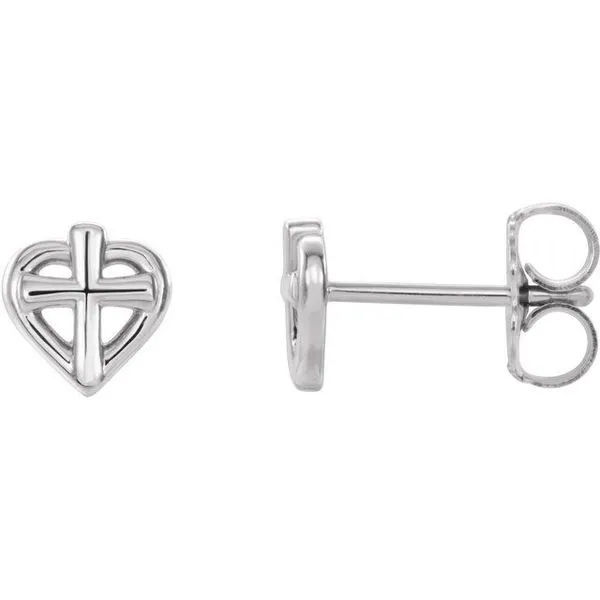 Youth Cross & Heart Earrings Arnold's Jewelry and Gifts Logansport, IN