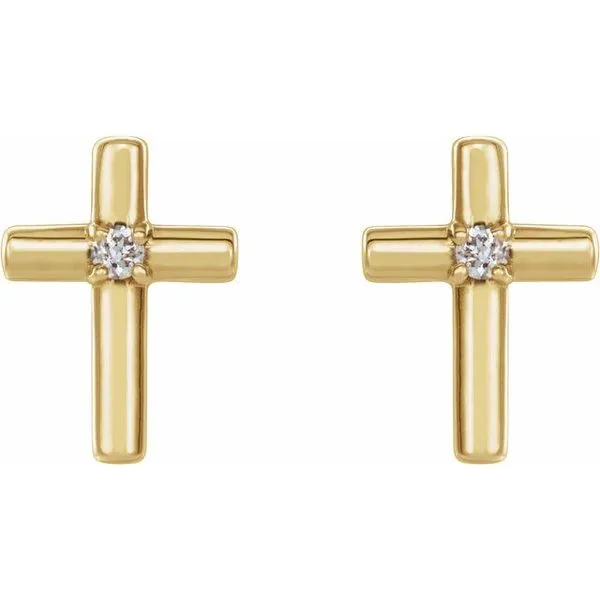 Solitaire Cross Earrings Image 2 J. Meredith Jewelers Delafield, WI
