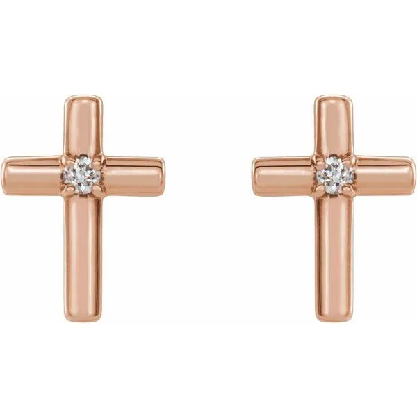 Solitaire Cross Earrings Image 2 James & Williams Jewelers Berwyn, IL