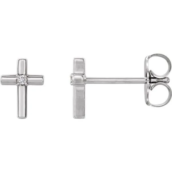 Solitaire Cross Earrings M. J. Thomas Jewelers, Ltd. Stratford, CT