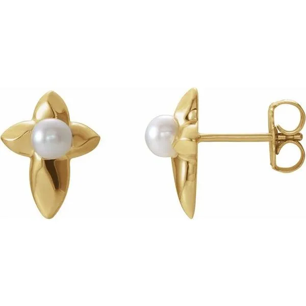 Pearl Cross Earrings Hopman Jewelers Elkhart, IN