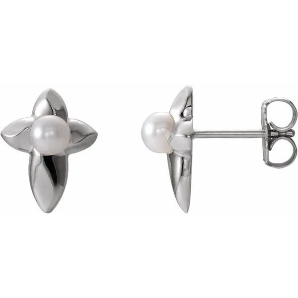 Pearl Cross Earrings Hopman Jewelers Elkhart, IN
