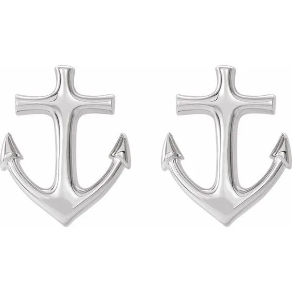 Anchor Earrings Image 2 James & Williams Jewelers Berwyn, IL