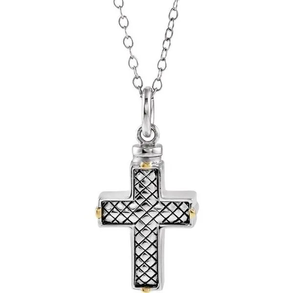 Woven Cross Ash Holder Necklace M. J. Thomas Jewelers, Ltd. Stratford, CT