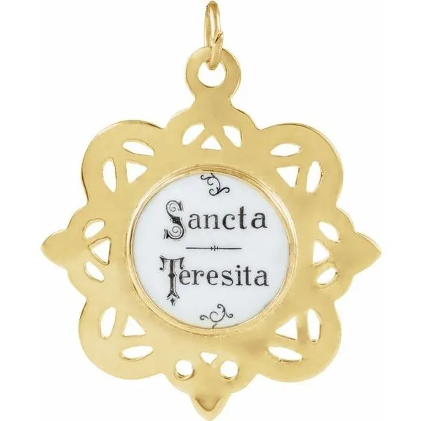 Enamel St. Theresa Medal Image 3 Rasmussen Jewelers Spanish Fork, UT