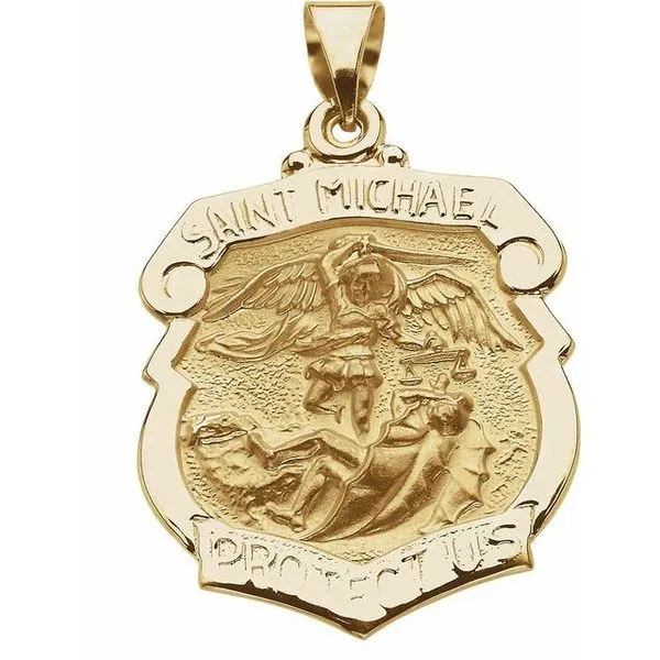 Hollow St. Michael Medal James & Williams Jewelers Berwyn, IL