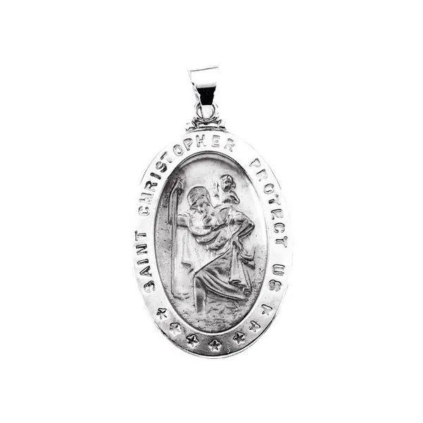 Hollow St. Christopher Medal Becky Beck's Jewelry DeKalb, IL