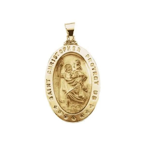 Hollow St. Christopher Medal Linwood Custom Jewelers Linwood, NJ