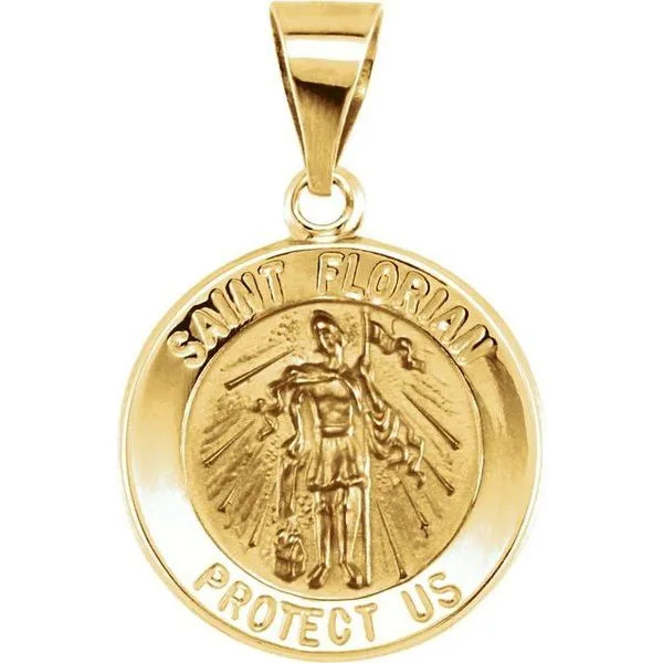 Hollow St. Florian Medal Pendant Hopman Jewelers Elkhart, IN
