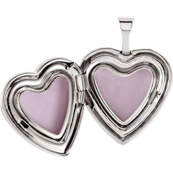 Heart Locket with Cross Image 3 Hopman Jewelers Elkhart, IN