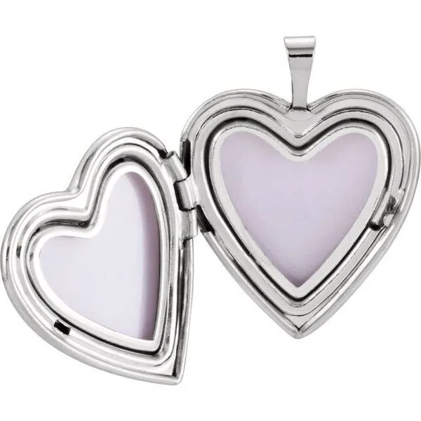 Heart Locket with Cross Image 3 Hopman Jewelers Elkhart, IN