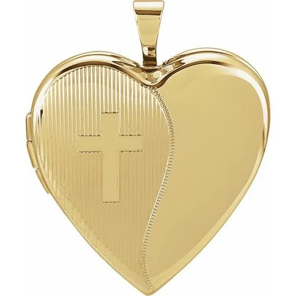 Heart Locket with Cross Hopman Jewelers Elkhart, IN