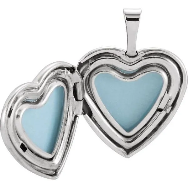 Enamel Roses & Cross Heart Locket Image 3 Leslie E. Sandler Fine Jewelry and Gemstones rockville , MD