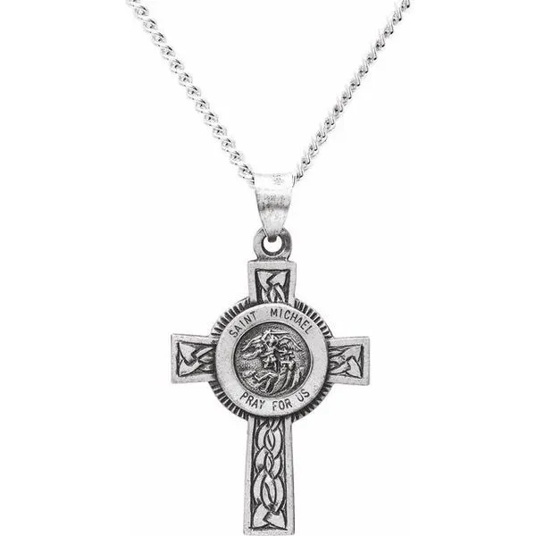St. Michael Cross Pendant Arnold's Jewelry and Gifts Logansport, IN