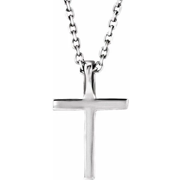 Petite Cross Necklace Image 3 Linwood Custom Jewelers Linwood, NJ