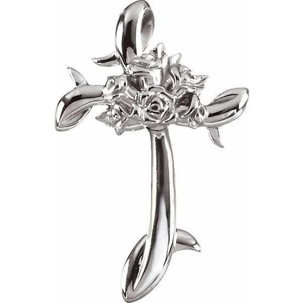 Floral-Inspired Cross Pendant M. J. Thomas Jewelers, Ltd. Stratford, CT