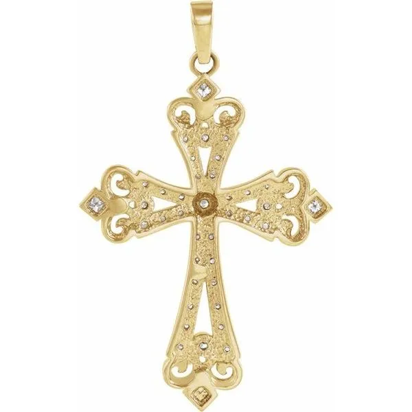 Fleur-de-lis Cross Pendant Image 3 Rasmussen Jewelers Spanish Fork, UT