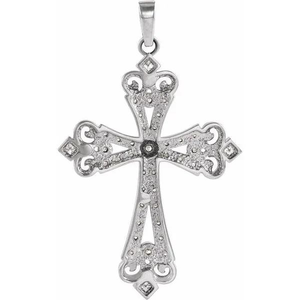 Fleur-de-lis Cross Pendant Image 3 Hopman Jewelers Elkhart, IN
