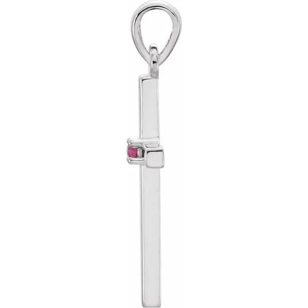Birthstone Cross Pendant Image 2 M. J. Thomas Jewelers, Ltd. Stratford, CT