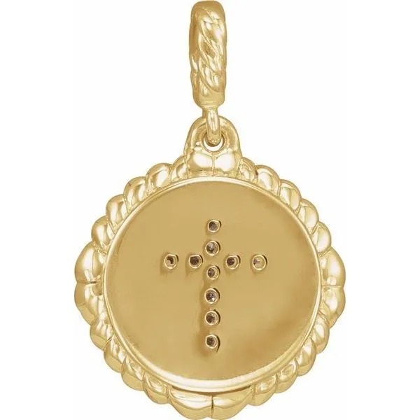 Accented Cross Disc Pendant Image 3 J. Meredith Jewelers Delafield, WI