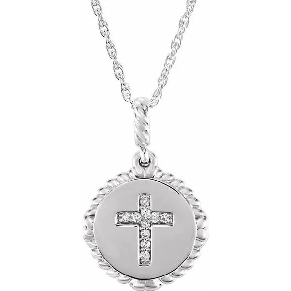 Accented Cross Disc Necklace Jewelry Design Studio Jensen Beach, FL
