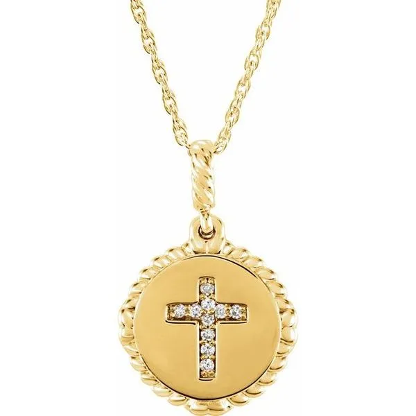 Accented Cross Disc Necklace Jewelry Design Studio Jensen Beach, FL