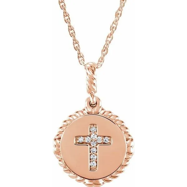 Accented Cross Disc Necklace Jewelry Design Studio Jensen Beach, FL