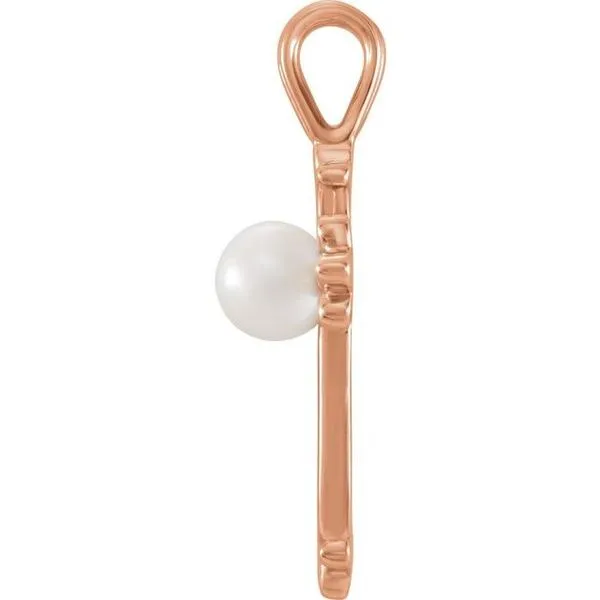 Pearl Cross Pendant Image 2 Hopman Jewelers Elkhart, IN