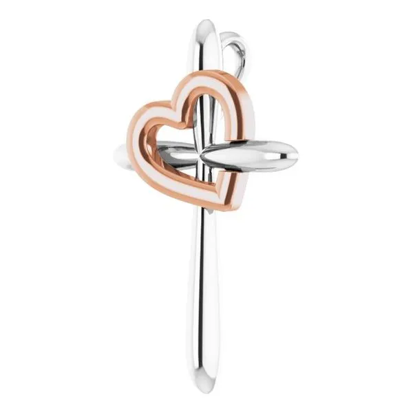 Cross with Heart Pendant Image 2 Arnold's Jewelry and Gifts Logansport, IN