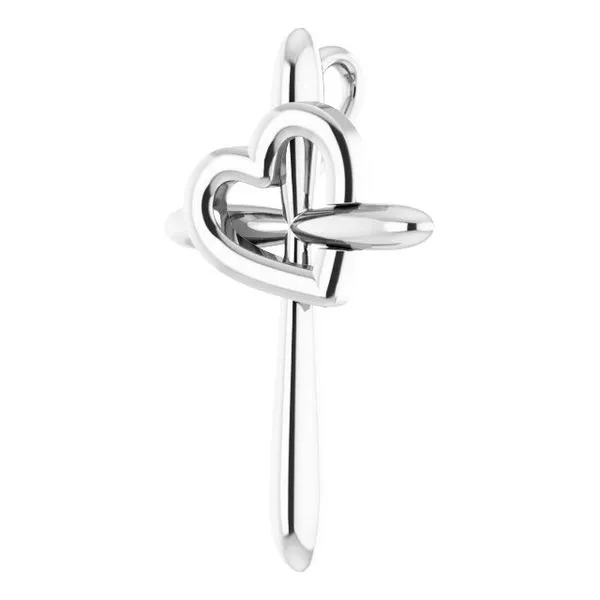 Cross with Heart Pendant Image 2 Arnold's Jewelry and Gifts Logansport, IN
