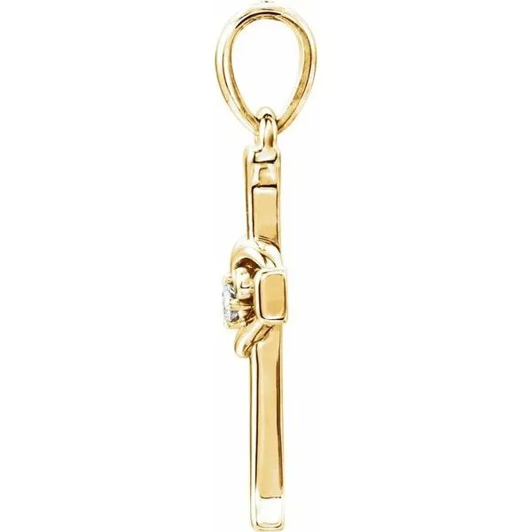 Accented Heart & Cross Pendant Image 2 Rasmussen Jewelers Spanish Fork, UT