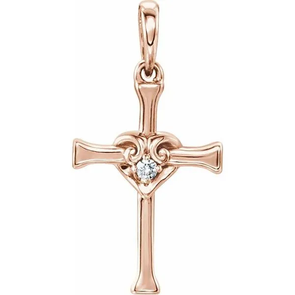 Accented Heart & Cross Pendant M. J. Thomas Jewelers, Ltd. Stratford, CT