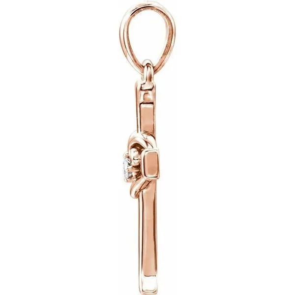 Accented Heart & Cross Pendant Image 2 Hopman Jewelers Elkhart, IN