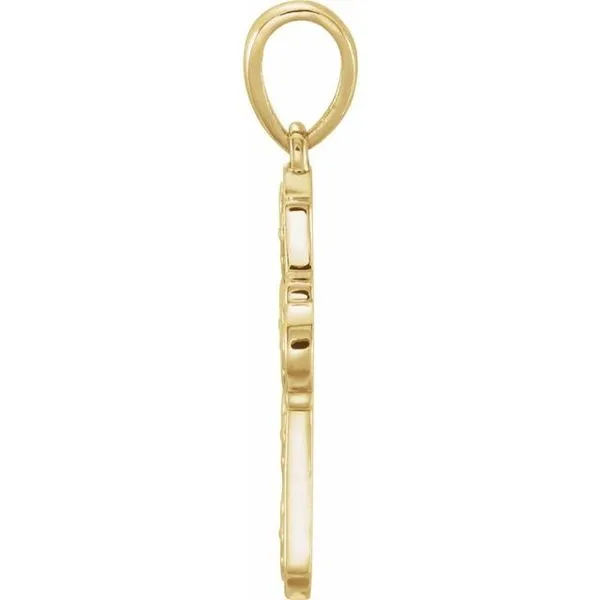 Ornate Floral-Inspired Cross Pendant Image 2 Hopman Jewelers Elkhart, IN