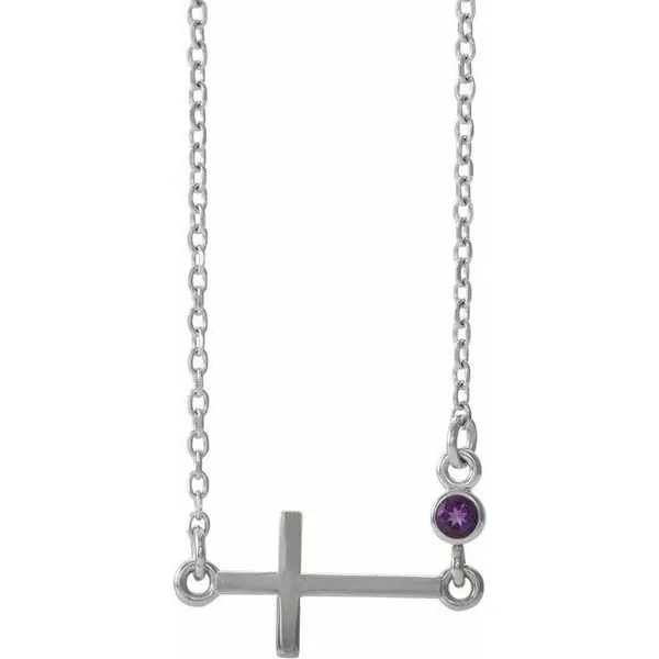 Accented Sideways Cross Necklace J. Meredith Jewelers Delafield, WI