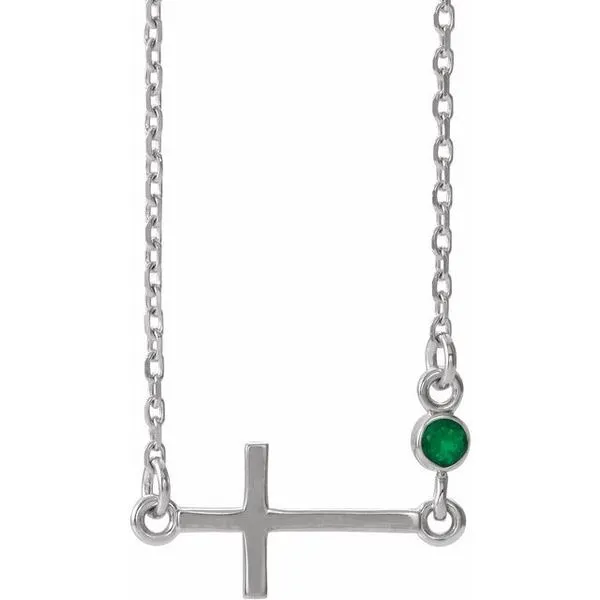 Accented Sideways Cross Necklace D'Errico Jewelry Scarsdale, NY