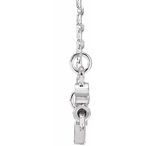 Accented Sideways Cross Necklace Image 2 D'Errico Jewelry Scarsdale, NY