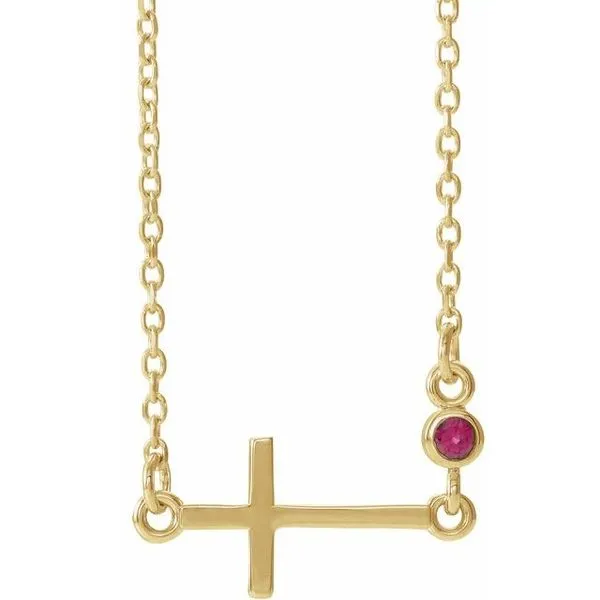 Accented Sideways Cross Necklace J. Meredith Jewelers Delafield, WI