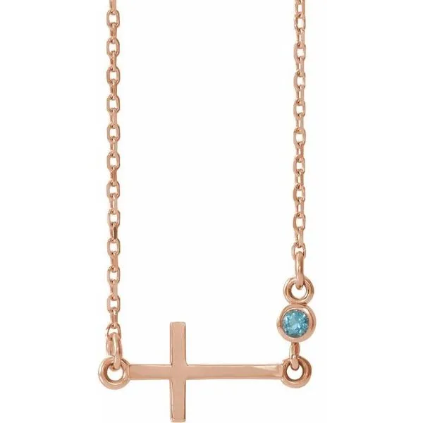 Accented Sideways Cross Necklace J. Meredith Jewelers Delafield, WI