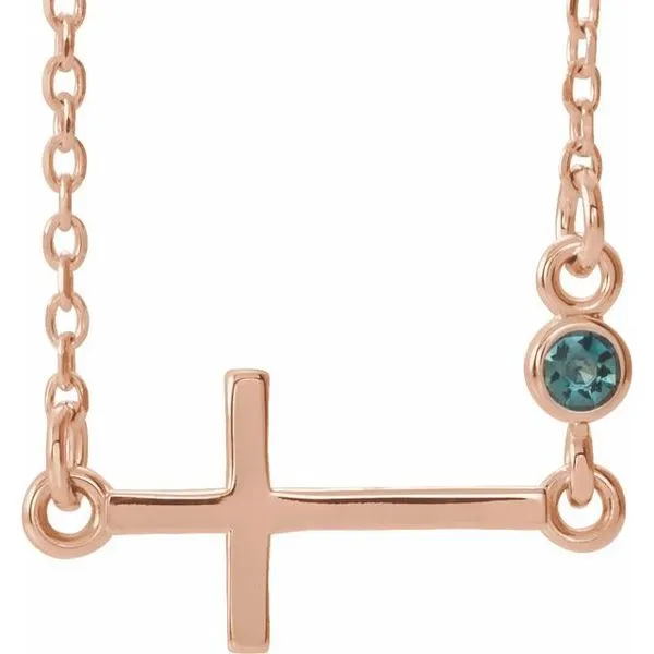 Accented Sideways Cross Necklace J. Meredith Jewelers Delafield, WI
