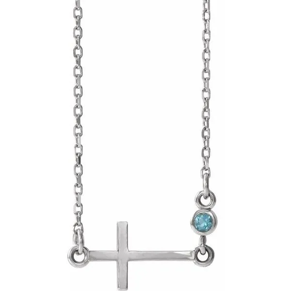 Accented Sideways Cross Necklace Delfine's Jewelry Charleston, WV